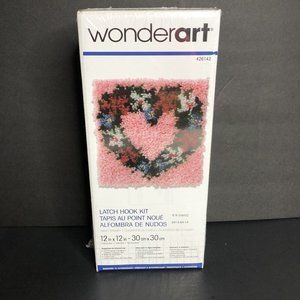 Wonderart Flower Heart Wreath Latch Hook Kit 12x12 426142 NEW Sealed
